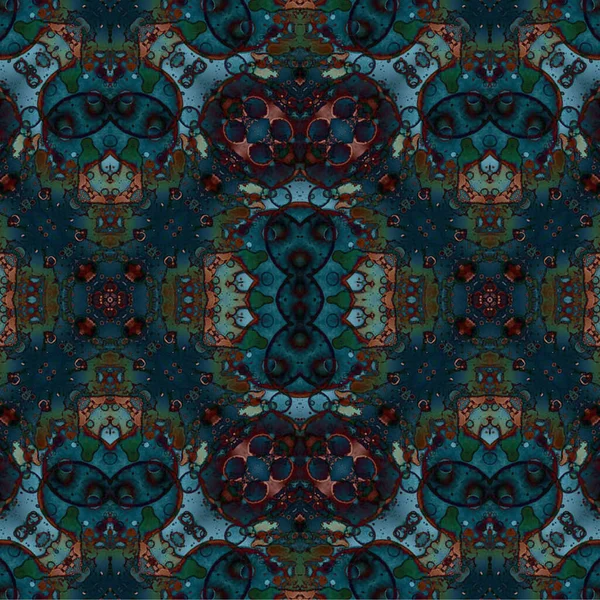 Kusursuz kaleydoskop deseni. Soyut etnik köken. Kusursuz bir doku. Yaratıcı bir geçmiş. Çizimler