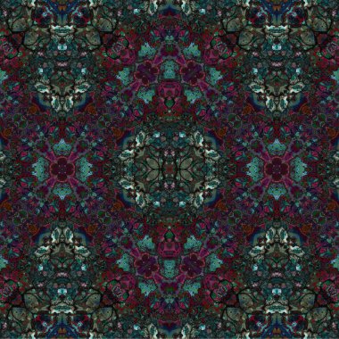 Kusursuz kaleydoskop deseni. Soyut etnik köken. Kusursuz bir doku. Yaratıcı bir geçmiş. Çizimler