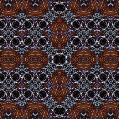 Kusursuz kaleydoskop deseni. Soyut etnik köken. Kusursuz bir doku. Yaratıcı bir geçmiş. Çizimler
