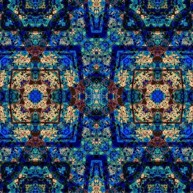 Kusursuz kaleydoskop deseni. Soyut etnik köken. Kusursuz bir doku. Yaratıcı bir geçmiş. Çizimler