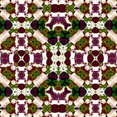 Kusursuz kaleydoskop deseni. Soyut etnik köken. Kusursuz bir doku. Yaratıcı bir geçmiş. Çizimler