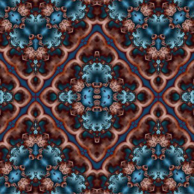 Kusursuz kaleydoskop deseni. Soyut etnik köken. Kusursuz bir doku. Yaratıcı bir geçmiş. Çizimler