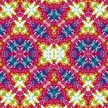 Kusursuz kaleydoskop deseni. Soyut etnik köken. Kusursuz bir doku. Yaratıcı bir geçmiş. Çizimler