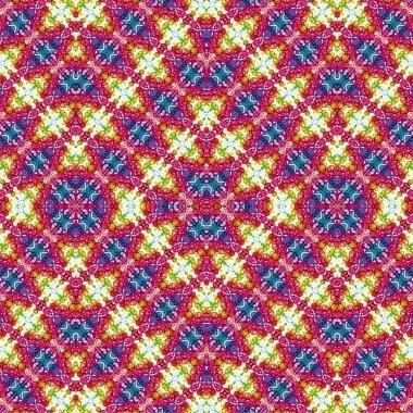 Kusursuz kaleydoskop deseni. Soyut etnik köken. Kusursuz bir doku. Yaratıcı bir geçmiş. Çizimler