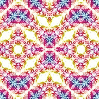 Kusursuz kaleydoskop deseni. Soyut etnik köken. Kusursuz bir doku. Yaratıcı bir geçmiş. Çizimler