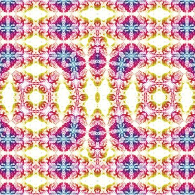 Kusursuz kaleydoskop deseni. Soyut etnik köken. Kusursuz bir doku. Yaratıcı bir geçmiş. Çizimler