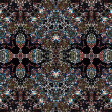 Kusursuz kaleydoskop deseni. Soyut etnik köken. Kusursuz bir doku. Yaratıcı bir geçmiş. Çizimler