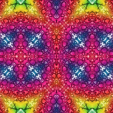 Kusursuz kaleydoskop deseni. Soyut etnik köken. Kusursuz bir doku. Yaratıcı bir geçmiş. Çizimler