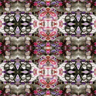 Kusursuz kaleydoskop deseni. Soyut etnik köken. Kusursuz bir doku. Yaratıcı bir geçmiş. Çizimler