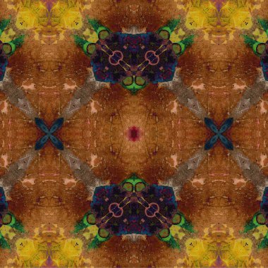 Kusursuz kaleydoskop deseni. Soyut etnik köken. Kusursuz bir doku. Yaratıcı bir geçmiş. Çizimler