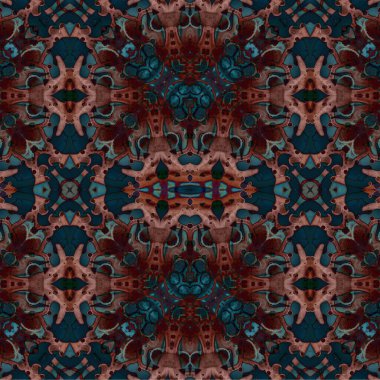 Kusursuz kaleydoskop deseni. Soyut etnik köken. Kusursuz bir doku. Yaratıcı bir geçmiş. Çizimler