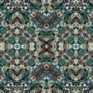 Kusursuz kaleydoskop deseni. Soyut etnik köken. Kusursuz bir doku. Yaratıcı bir geçmiş. Çizimler