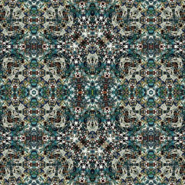 Kusursuz kaleydoskop deseni. Soyut etnik köken. Kusursuz bir doku. Yaratıcı bir geçmiş. Çizimler