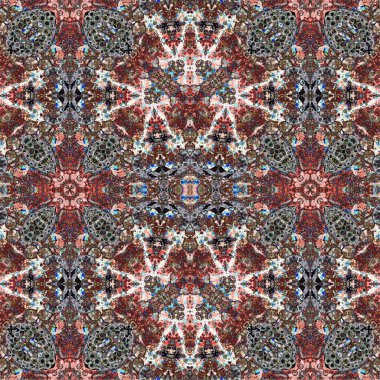 Kusursuz kaleydoskop deseni. Soyut etnik köken. Kusursuz bir doku. Yaratıcı bir geçmiş. Çizimler