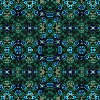 Kusursuz kaleydoskop deseni. Soyut etnik köken. Kusursuz bir doku. Yaratıcı bir geçmiş. Çizimler