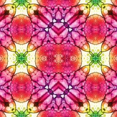 Kusursuz kaleydoskop deseni. Soyut etnik köken. Kusursuz bir doku. Yaratıcı bir geçmiş. Çizimler