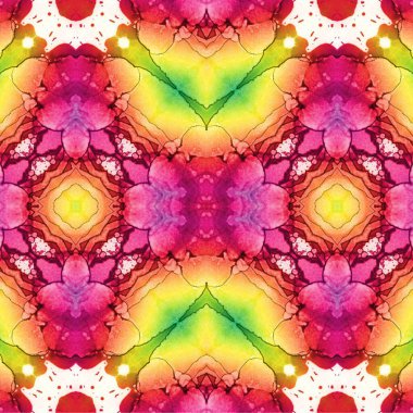 Kusursuz kaleydoskop deseni. Soyut etnik köken. Kusursuz bir doku. Yaratıcı bir geçmiş. Çizimler