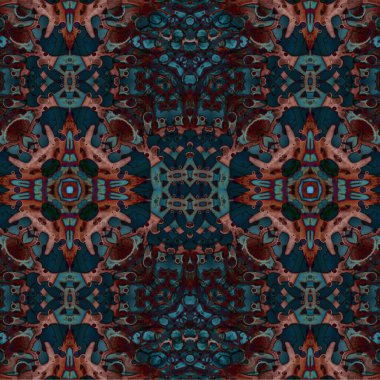 Kusursuz kaleydoskop deseni. Soyut etnik köken. Kusursuz bir doku. Yaratıcı bir geçmiş. Çizimler