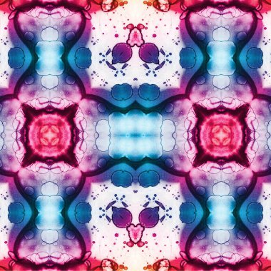 Kusursuz kaleydoskop deseni. Soyut etnik köken. Kusursuz bir doku. Yaratıcı bir geçmiş. Çizimler