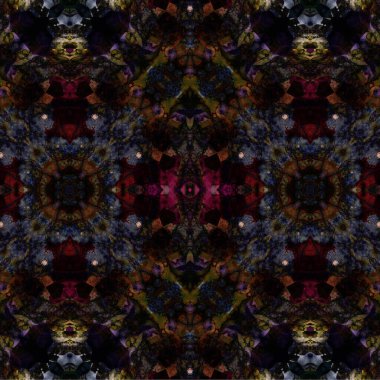 Kusursuz kaleydoskop deseni. Soyut etnik köken. Kusursuz bir doku. Yaratıcı bir geçmiş. Çizimler