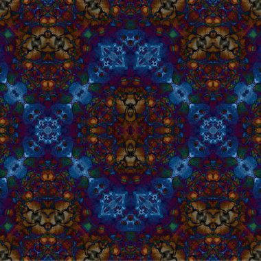 Kusursuz kaleydoskop deseni. Soyut etnik köken. Kusursuz bir doku. Yaratıcı bir geçmiş. Çizimler