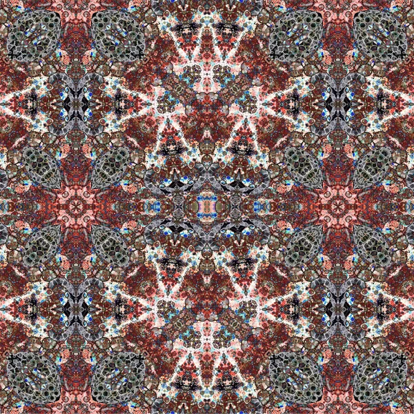 Kusursuz kaleydoskop deseni. Soyut etnik köken. Kusursuz bir doku. Yaratıcı bir geçmiş. Çizimler