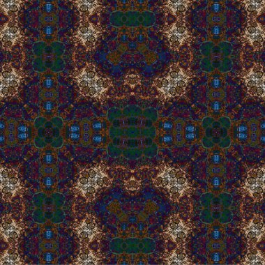 Kusursuz etnik düzen. Soyut retro arka plan. Kusursuz bir doku. Simetrik arkaplan. Sanat dokusu