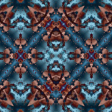 Kusursuz etnik düzen. Soyut retro arka plan. Kusursuz bir doku. Simetrik arkaplan. Sanat dokusu