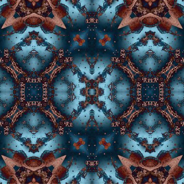 Kusursuz etnik düzen. Soyut retro arka plan. Kusursuz bir doku. Simetrik arkaplan. Sanat dokusu