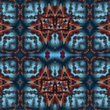 Kusursuz etnik düzen. Soyut retro arka plan. Kusursuz bir doku. Simetrik arkaplan. Sanat dokusu