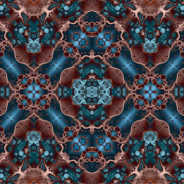 Kusursuz etnik düzen. Soyut retro arka plan. Kusursuz bir doku. Simetrik arkaplan. Sanat dokusu