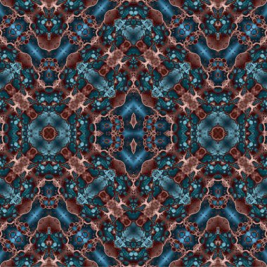 Kusursuz etnik düzen. Soyut retro arka plan. Kusursuz bir doku. Simetrik arkaplan. Sanat dokusu