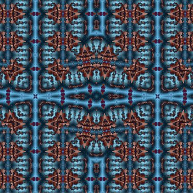 Kusursuz etnik düzen. Soyut retro arka plan. Kusursuz bir doku. Simetrik arkaplan. Sanat dokusu