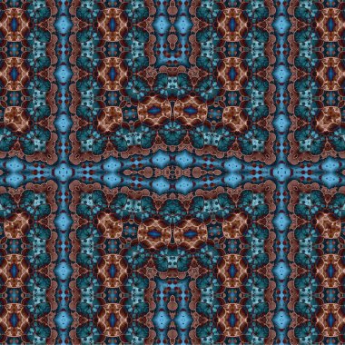 Kusursuz etnik düzen. Soyut retro arka plan. Kusursuz bir doku. Simetrik arkaplan. Sanat dokusu