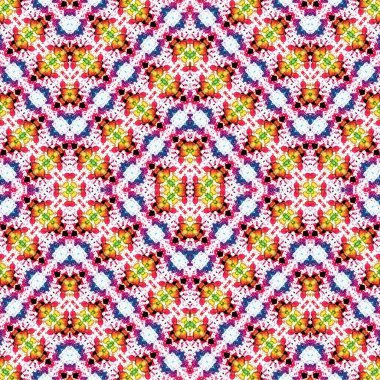 Kusursuz etnik düzen. Soyut retro arka plan. Kusursuz bir doku. Simetrik arkaplan. Sanat dokusu