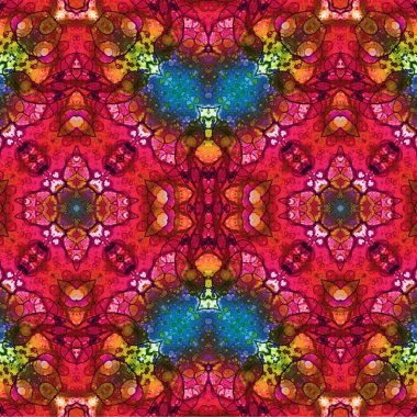 Kusursuz etnik düzen. Soyut retro arka plan. Kusursuz bir doku. Simetrik arkaplan. Sanat dokusu