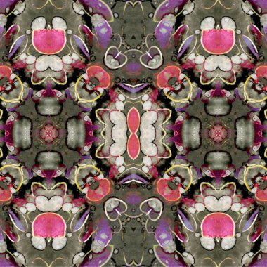 Kusursuz etnik düzen. Soyut retro arka plan. Kusursuz bir doku. Simetrik arkaplan. Sanat dokusu