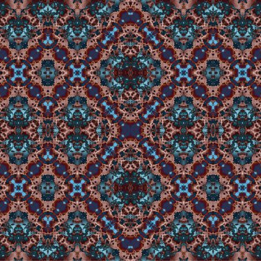 Kusursuz etnik düzen. Soyut retro arka plan. Kusursuz bir doku. Simetrik arkaplan. Sanat dokusu