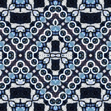 Kusursuz etnik düzen. Soyut retro arka plan. Kusursuz bir doku. Simetrik arkaplan. Sanat dokusu