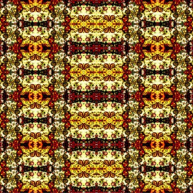 Kusursuz etnik düzen. Soyut retro arka plan. Kusursuz bir doku. Simetrik arkaplan. Sanat dokusu