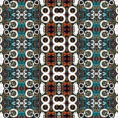 Kusursuz etnik düzen. Soyut retro arka plan. Kusursuz bir doku. Simetrik arkaplan. Sanat dokusu