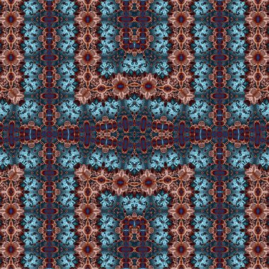 Kusursuz etnik düzen. Soyut retro arka plan. Kusursuz bir doku. Simetrik arkaplan. Sanat dokusu