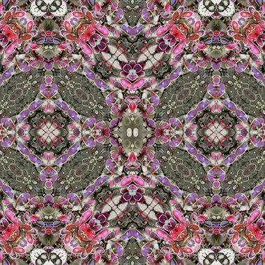 Kusursuz etnik düzen. Soyut retro arka plan. Kusursuz bir doku. Simetrik arkaplan. Sanat dokusu