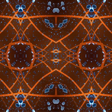 Kusursuz etnik düzen. Soyut retro arka plan. Kusursuz bir doku. Simetrik arkaplan. Sanat dokusu