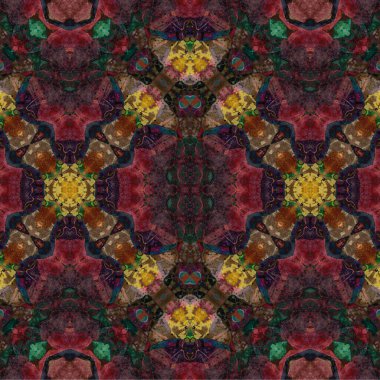 Kusursuz etnik düzen. Soyut retro arka plan. Kusursuz bir doku. Simetrik arkaplan. Sanat dokusu