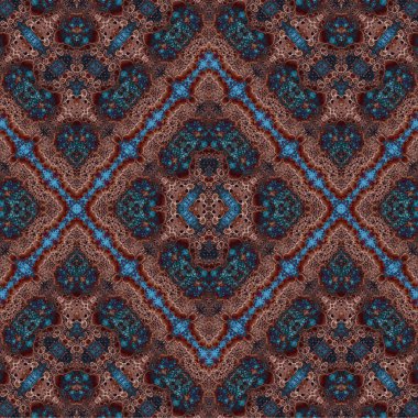 Kusursuz etnik düzen. Soyut retro arka plan. Kusursuz bir doku. Simetrik arkaplan. Sanat dokusu