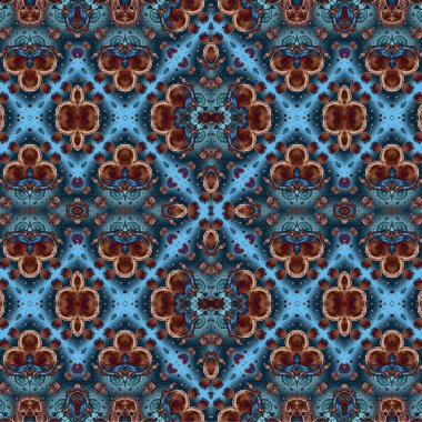 Kusursuz etnik düzen. Soyut retro arka plan. Kusursuz bir doku. Simetrik arkaplan. Sanat dokusu