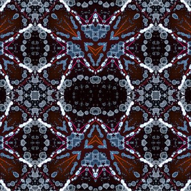 Kusursuz etnik düzen. Soyut retro arka plan. Kusursuz bir doku. Simetrik arkaplan. Sanat dokusu