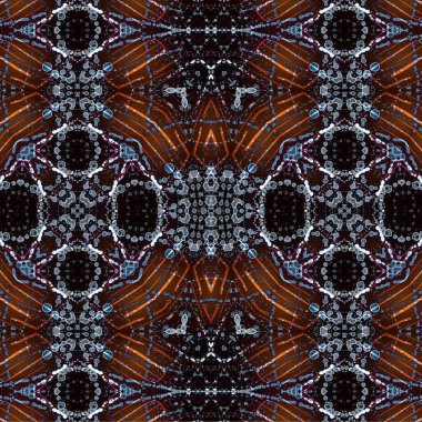 Kusursuz etnik düzen. Soyut retro arka plan. Kusursuz bir doku. Simetrik arkaplan. Sanat dokusu