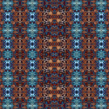 Kusursuz etnik düzen. Soyut retro arka plan. Kusursuz bir doku. Simetrik arkaplan. Sanat dokusu